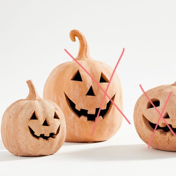 Pottery Barn Terracotta Jack-o-Lantern - Orange - SMALL - Picture 2 of 2